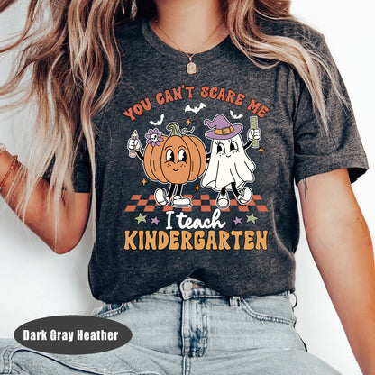 Teacher Halloween Shirt, You Can't Scare Me I'm A Teacher Shirt, Spooky Teacher Shirt, Kindergarten Teacher Shirt, Retro Halloween Teacher