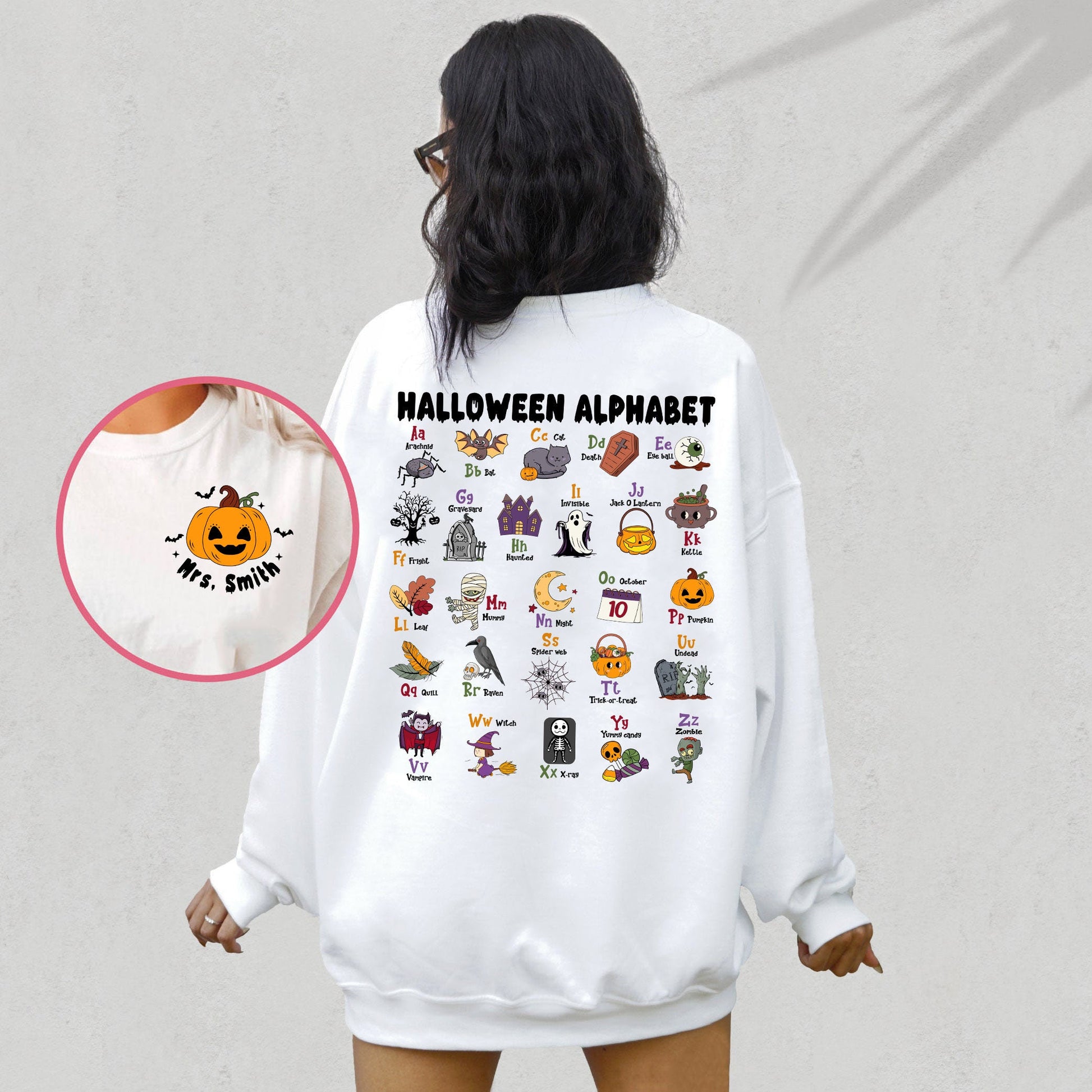 Teacher Shirt, Halloween Alphabet Shirt, Teacher Halloween Shirt, Spooky Teacher, Kindergarten Teacher Alphabet, Teacher Halloween Gift