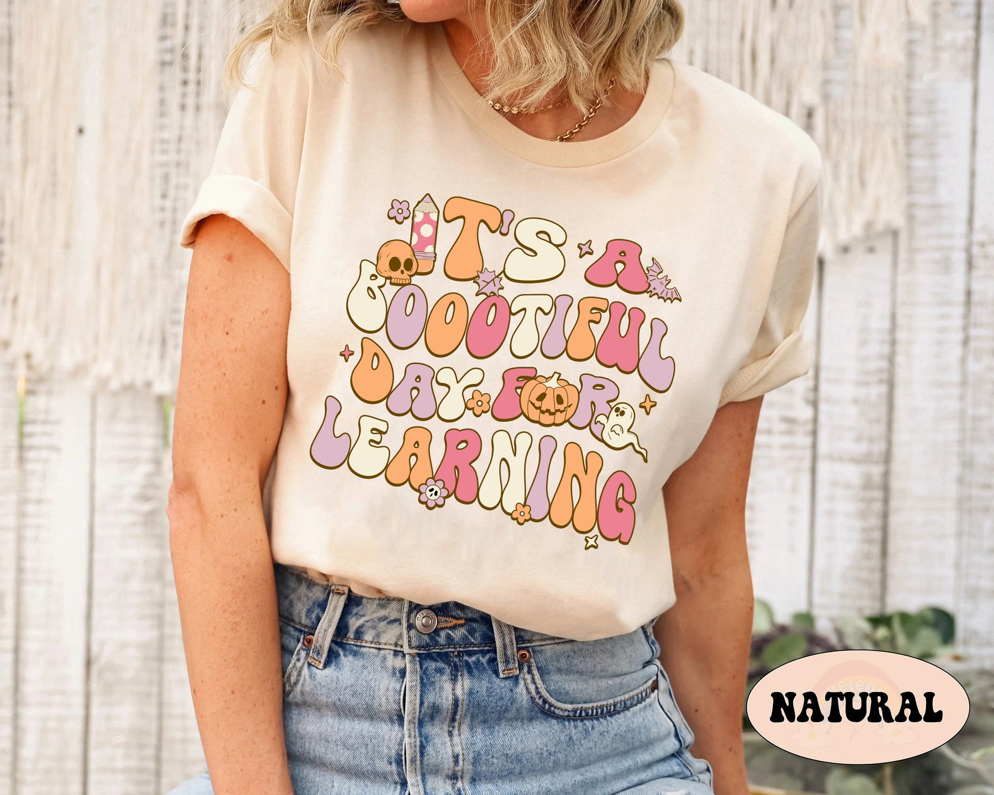 Teacher Halloween Shirt, It's A Beautiful Day For Learning, Trick Or Teach, Spooky Teacher, Kindergarten Teacher, Teacher Halloween Gift