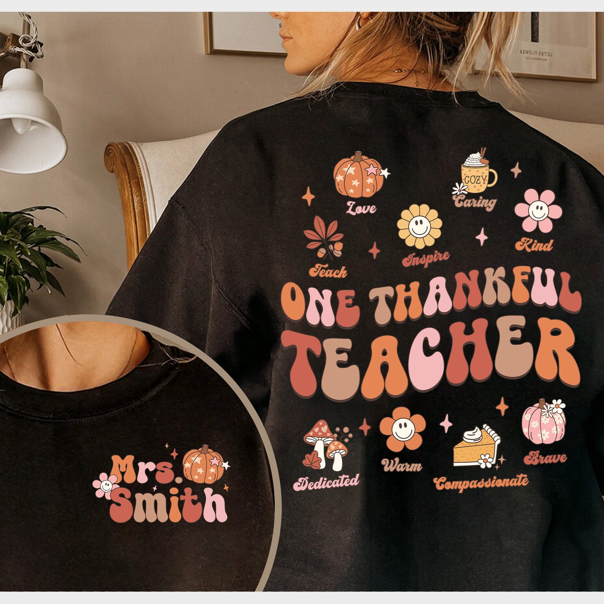 Teacher Shirt, One Thankful Teacher Shirt, Teacher Thanksgiving Shirt, Retro Fall Teacher Shirt, Pumpkin Teacher Tee, Kindergarten Teacher