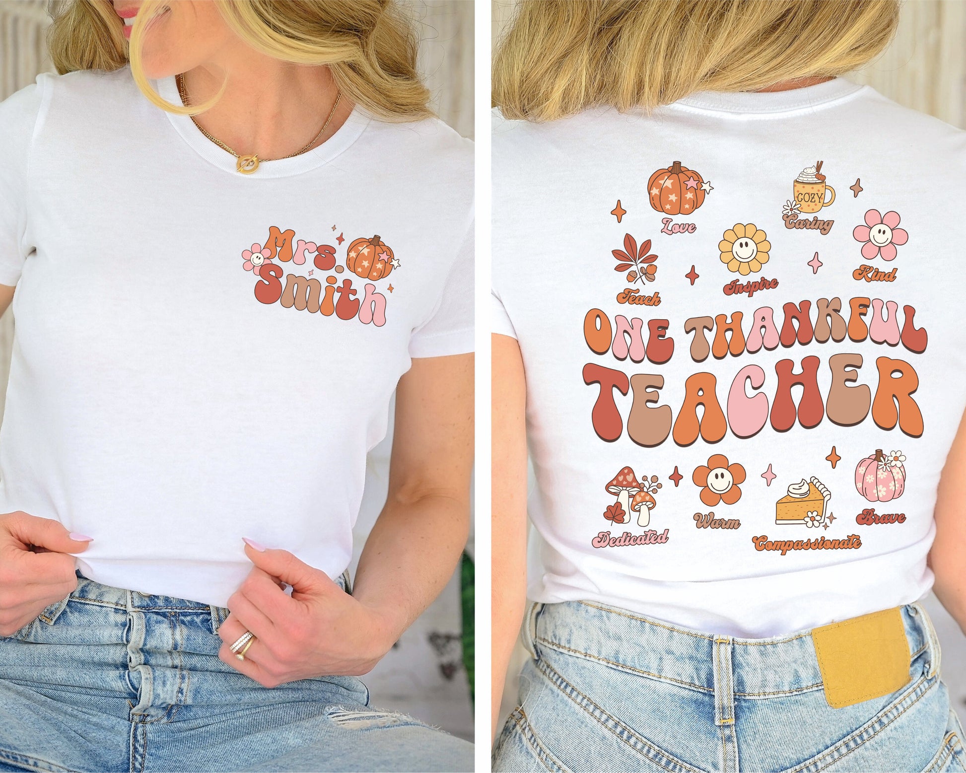 Teacher Shirt, One Thankful Teacher Shirt, Teacher Thanksgiving Shirt, Retro Fall Teacher Shirt, Pumpkin Teacher Tee, Kindergarten Teacher