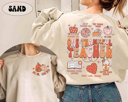 Teacher Shirt, One Thankful Teacher Shirt, Teacher Thanksgiving Shirt, Fall Teacher Shirt, Pumpkin Teacher, Kindergarten Teacher Shirt