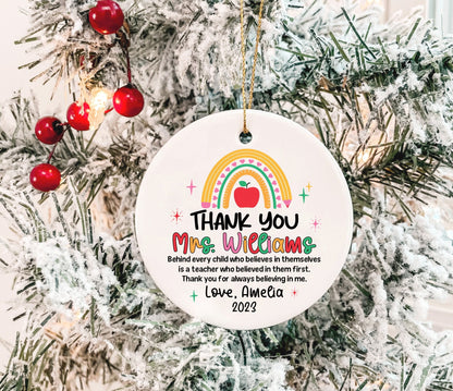 Personalized Teacher Christmas Ornament, Custom Gift From Students Thank You Teacher Gift, Teacher Appreciation Gift, Christmas Teacher Gift