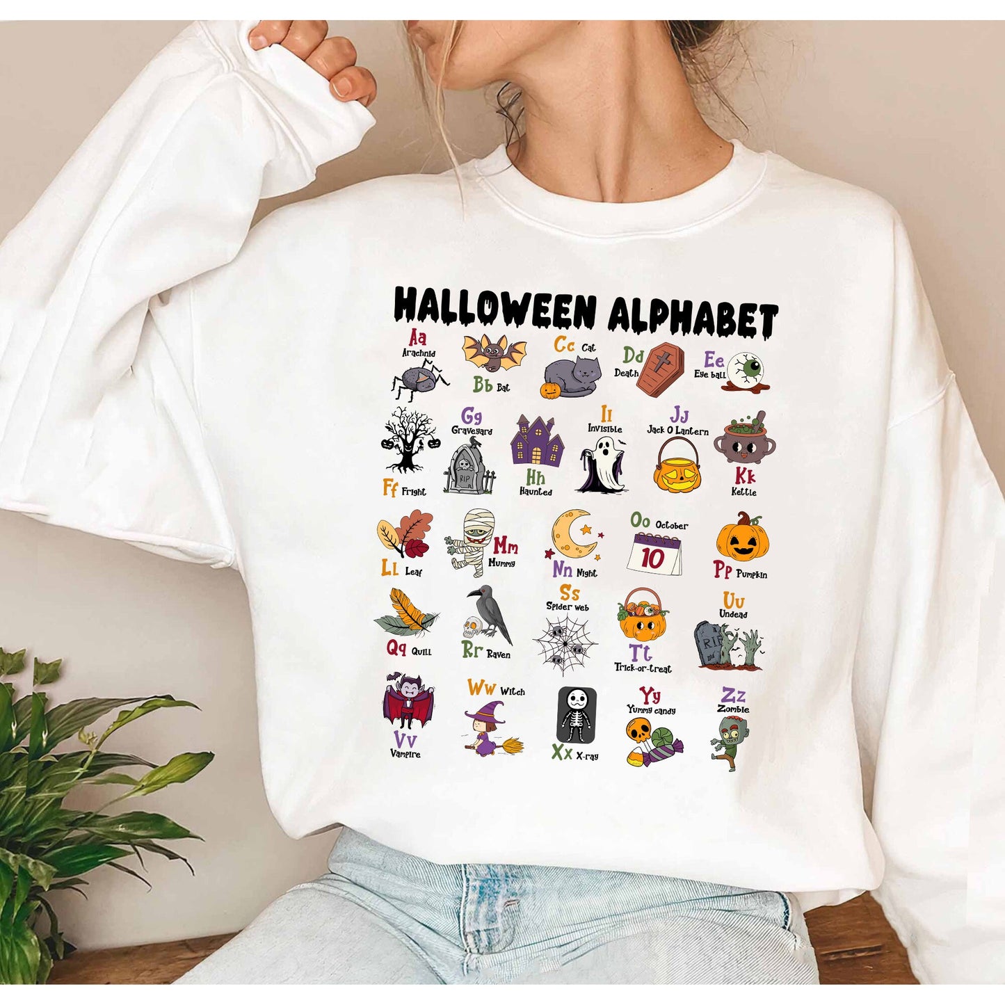 Teacher Halloween Shirt, Halloween Alphabet Shirt, Spooky Teacher Shirt, Kindergarten Teacher, Teacher Sweatshirt, Teacher Halloween Gift