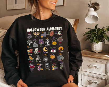 Teacher Halloween Shirt, Halloween Alphabet Shirt, Spooky Teacher Shirt, Kindergarten Teacher, Teacher Sweatshirt, Teacher Halloween Gift