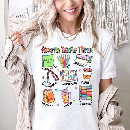 Teacher Shirt, Favorite Teacher Things Shirt, Back To School Shirt, Gift For Teacher, Kindergarten Teacher Shirt, Teacher Appreciation Gift