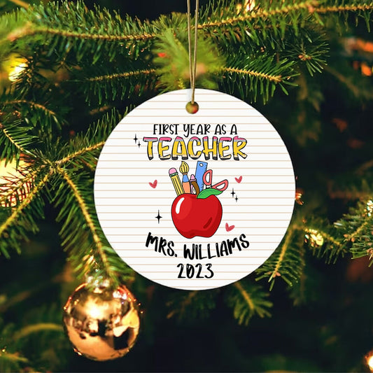 Personalized Teacher Ornament, First Year As A Teacher Ornament, Christmas Gifts For Teacher, Teacher Ornament Gift, Christmas Teacher Gift