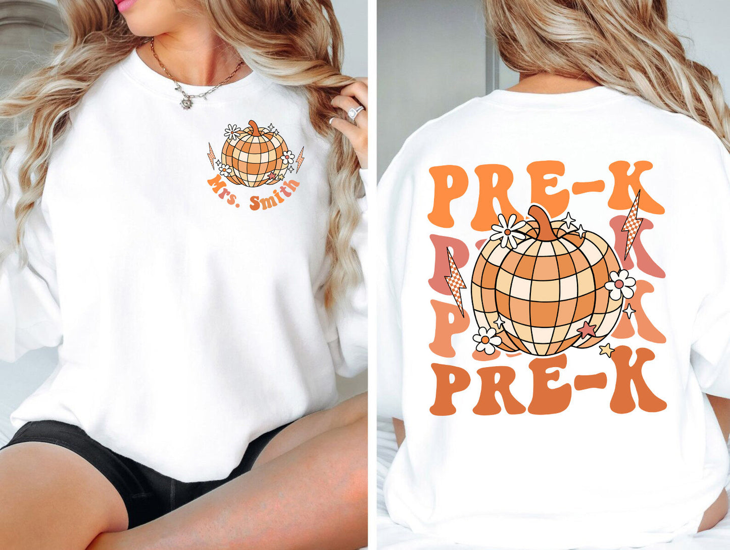 Teacher Shirt, Pre-K Teacher Shirt, Custom PreK Teacher Shirt, Retro Fall Teacher Shirt, Pumpkin Teacher Shirt, Teacher Appreciation Gift