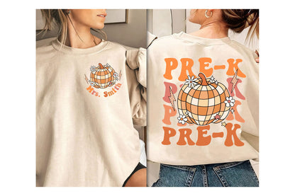 Teacher Shirt, Pre-K Teacher Shirt, Custom PreK Teacher Shirt, Retro Fall Teacher Shirt, Pumpkin Teacher Shirt, Teacher Appreciation Gift