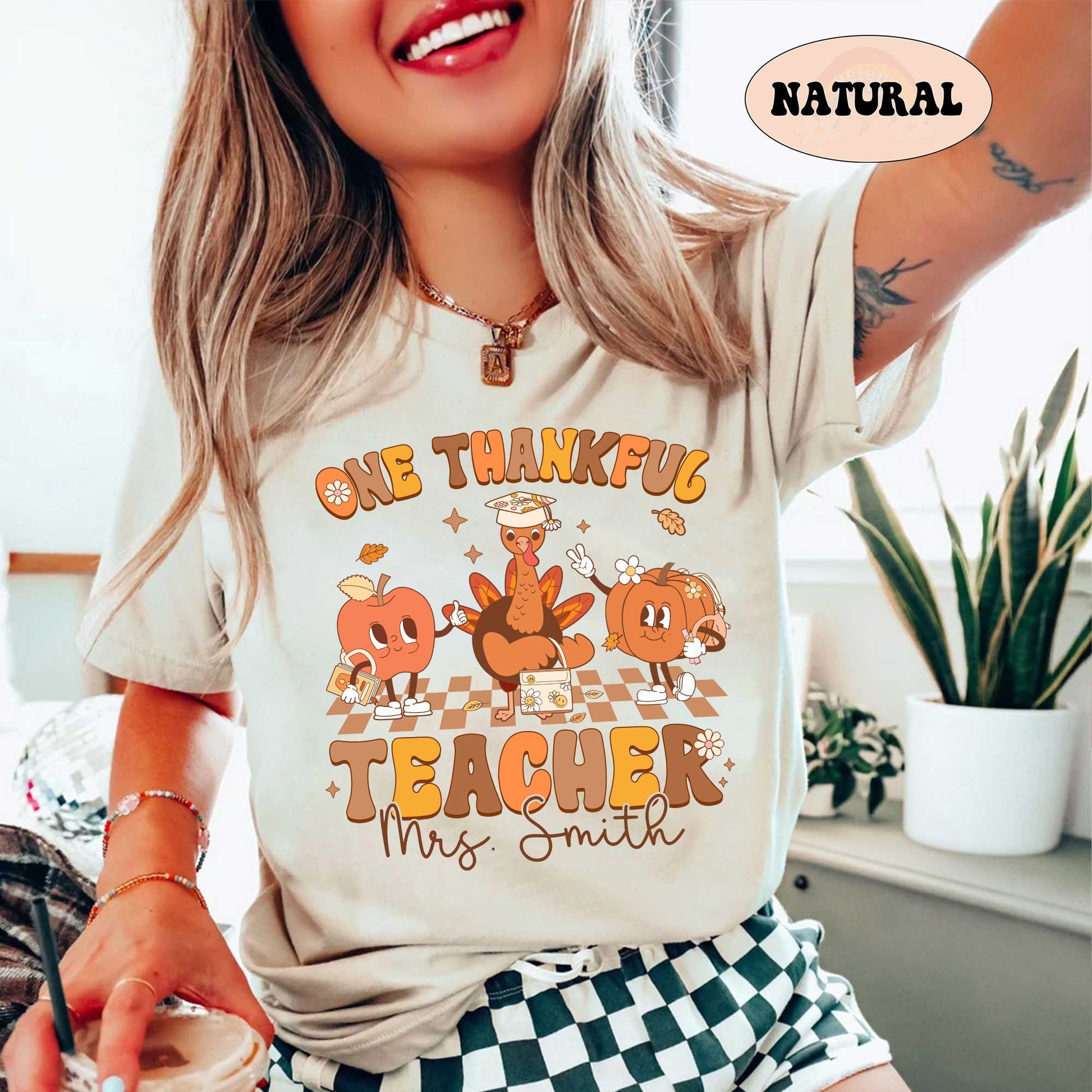 Teacher Shirt, One Thankful Teacher Shirt, Teacher Thanksgiving Shirt, Retro Fall Teacher Team Shirt, Pumpkin Teacher, Kindergarten Teacher