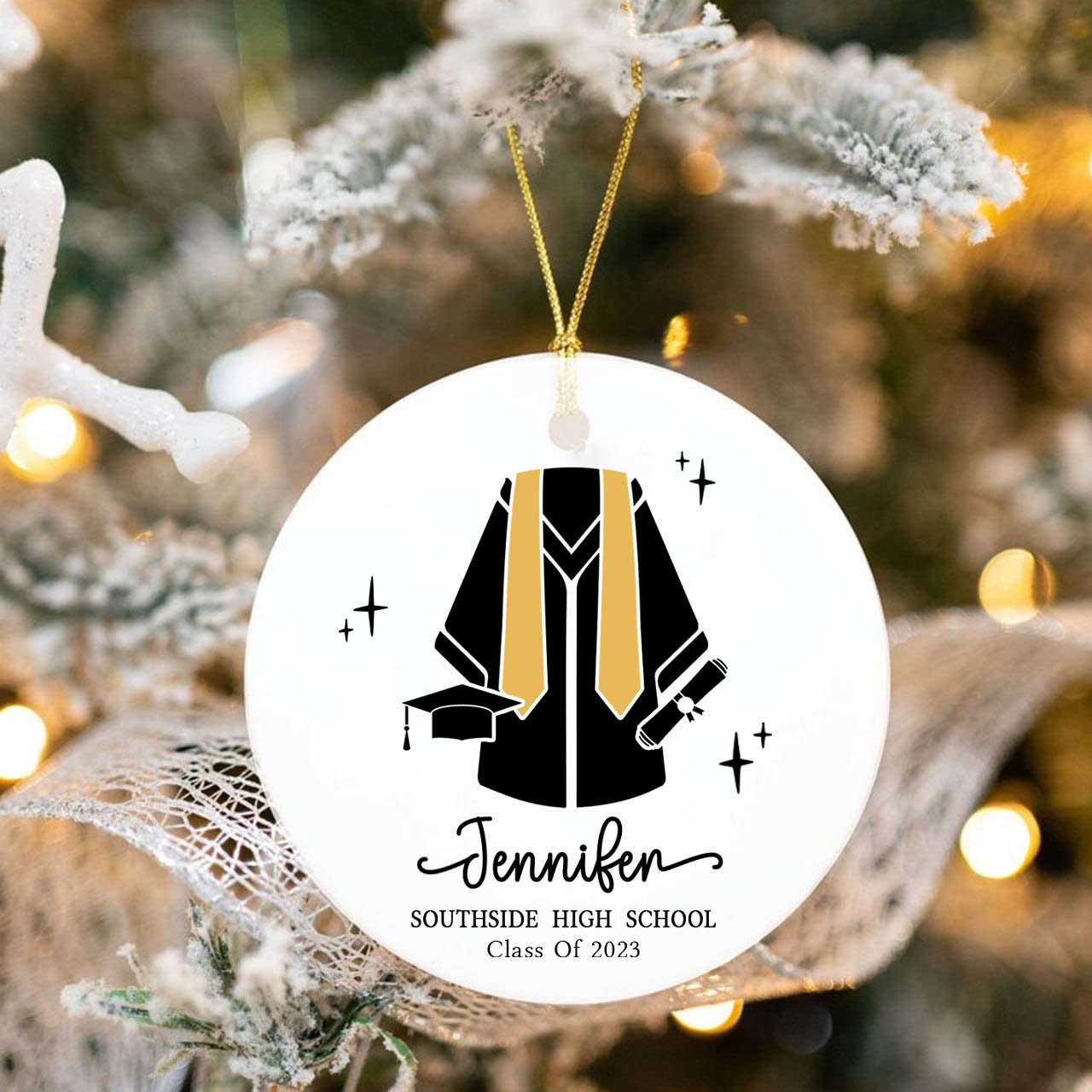 Personalized Graduation Christmas Ornament, High School College Graduation Gift, Custom Graduate Ornament, Teacher Student Ornament Gift
