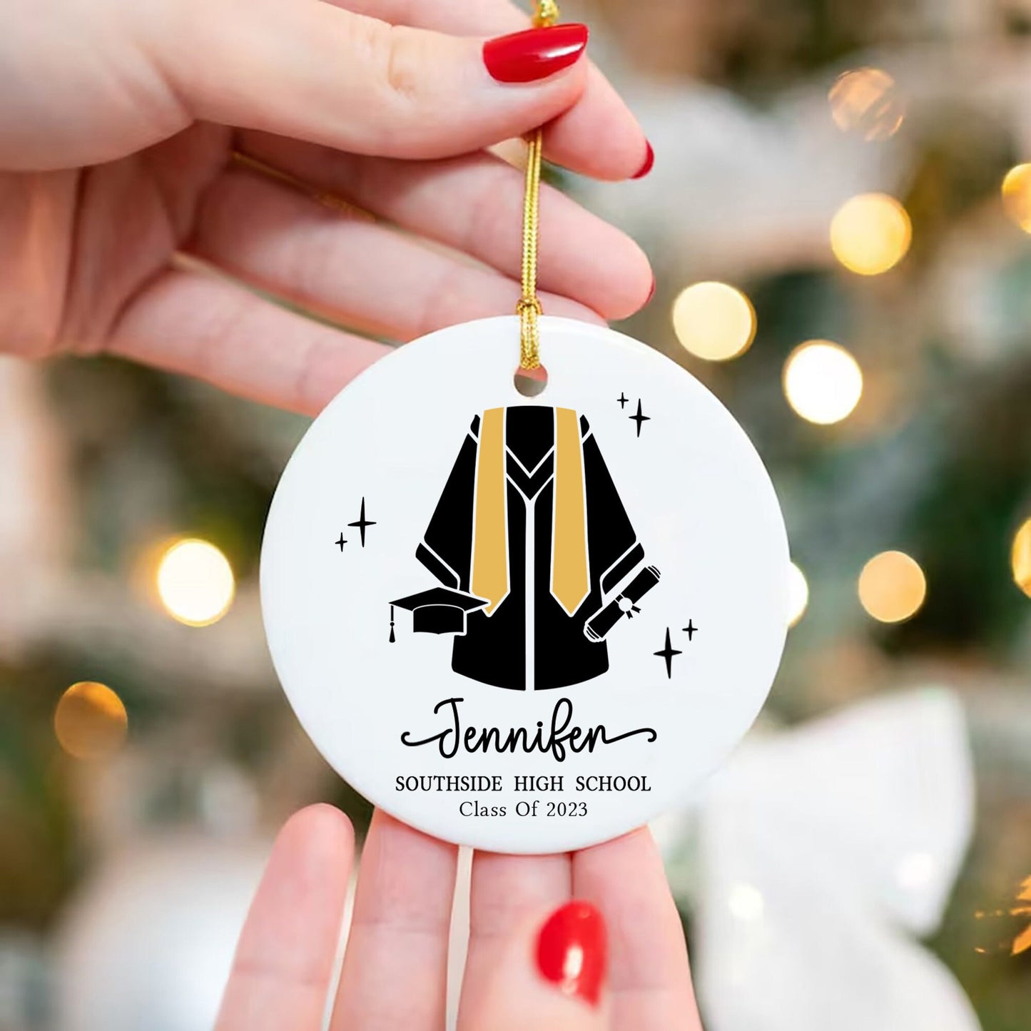 Personalized Graduation Christmas Ornament, High School College Graduation Gift, Custom Graduate Ornament, Teacher Student Ornament Gift