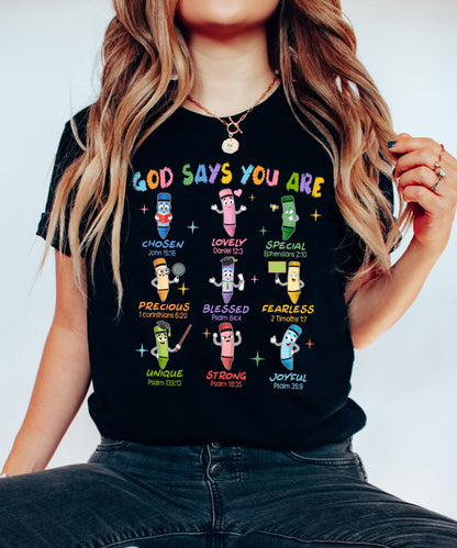 Teacher Shirt, Christian Teacher Shirt, God Says Teacher Shirt, Teacher Bible Verse Shirt, Kindergarten Teacher, Teacher Appreciation Gift