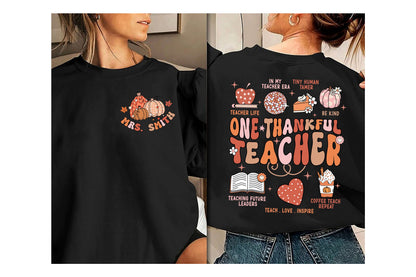 Teacher Shirt, One Thankful Teacher Shirt, Teacher Thanksgiving Shirt, Fall Teacher Shirt, Pumpkin Teacher, Kindergarten Teacher Shirt