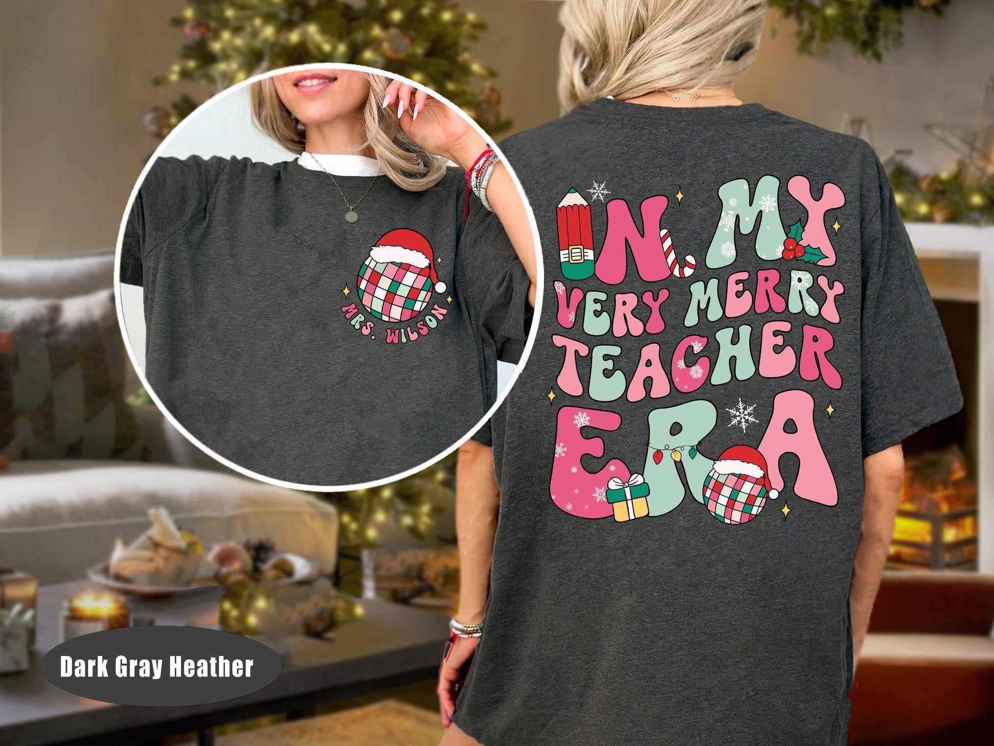 Teacher Christmas Sweatshirt, Very Merry Teacher Shirt, Custom Teacher Christmas Era, Christmas Teacher Sweatshirt, Teacher Christmas Gift