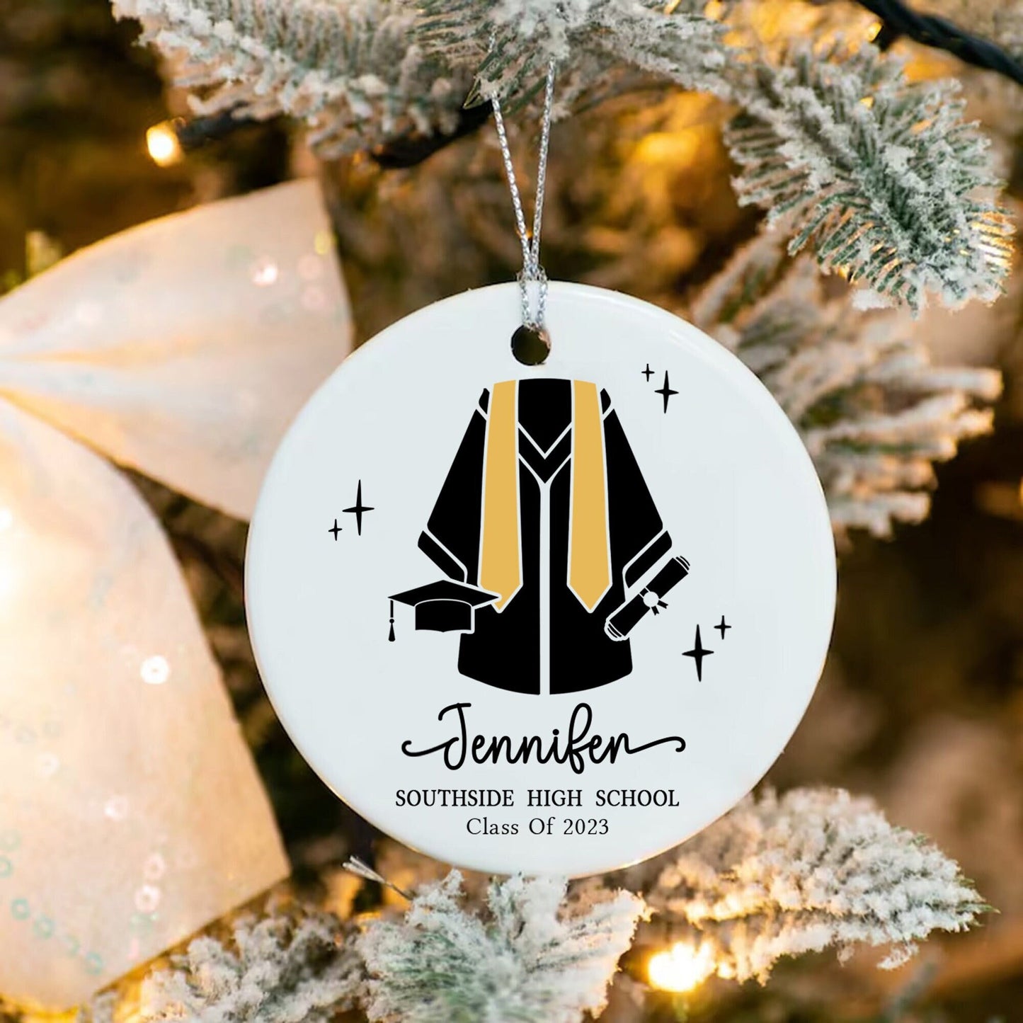 Personalized Graduation Christmas Ornament, High School College Graduation Gift, Custom Graduate Ornament, Teacher Student Ornament Gift