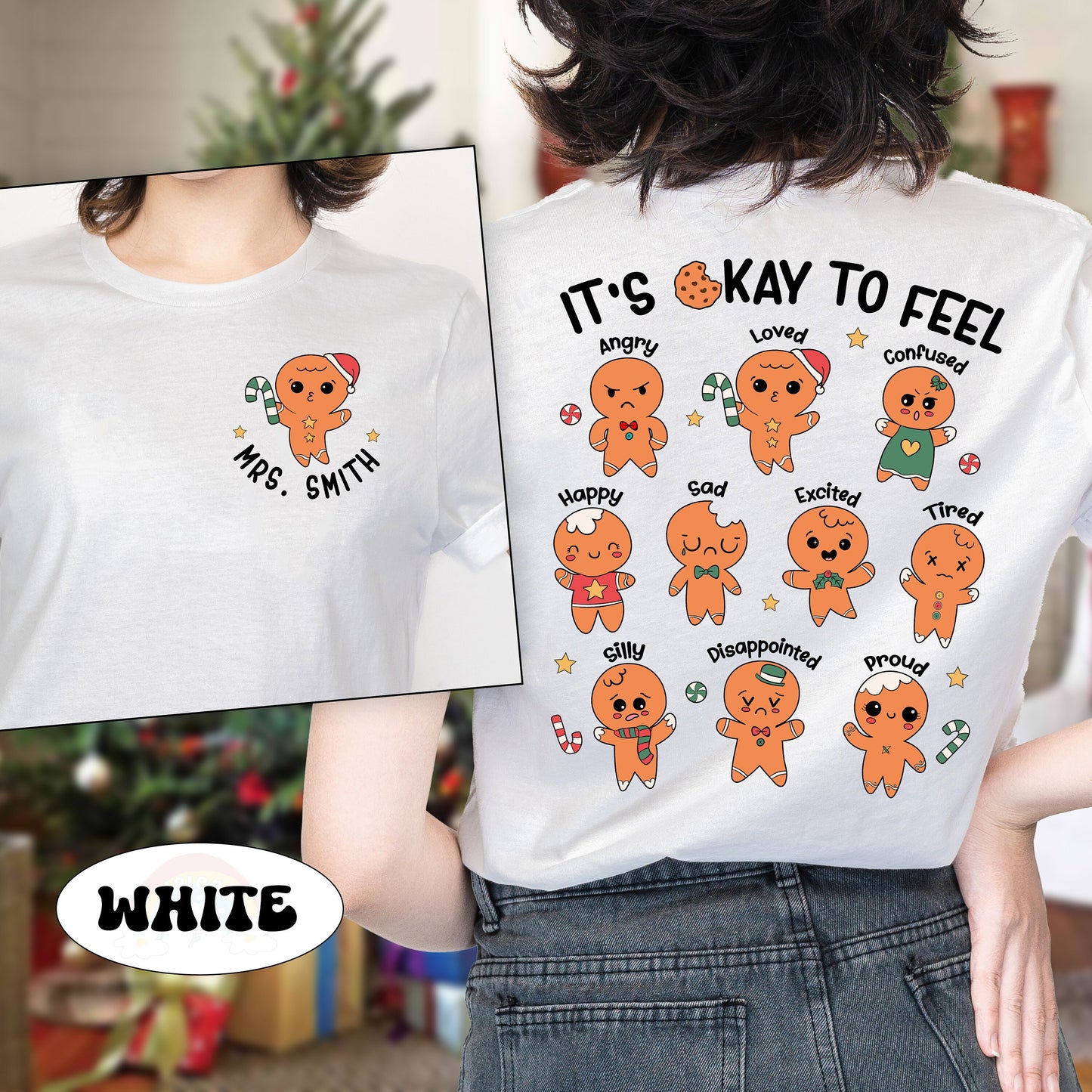 School Psychologist Christmas Shirt All Feelings Are Okay, School Psych Christmas Sweatshirt, Mental Health Shirt Christmas School Counselor