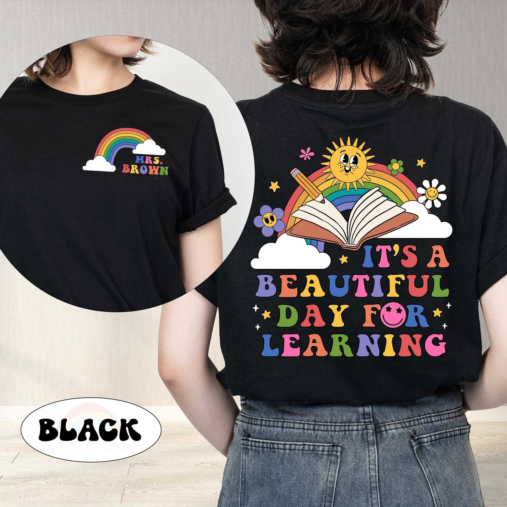 Teacher Shirt, Personalized Teacher Shirt, It's A Beautiful Day For Learning Shirt, Cute Elementary Teacher Shirt, Teacher Appreciation Gift