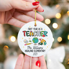 First Year As A Teacher Ornament, Personalized Christmas Gifts For Teacher, First Year Teacher Xmas Ornament Gift, Teacher Christmas Gift
