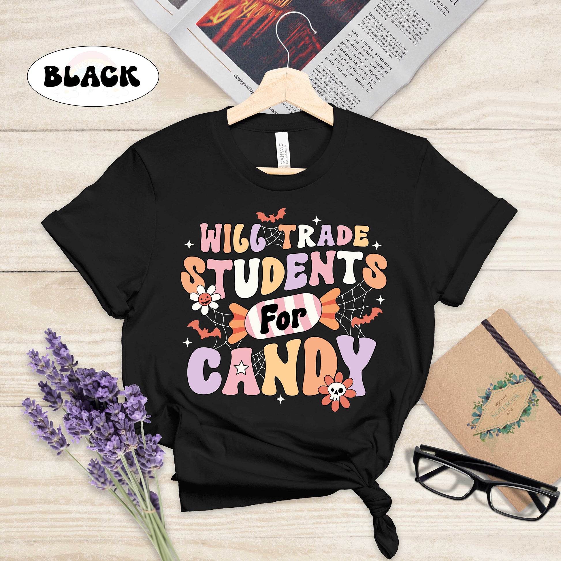 Teacher Halloween Shirt, Will Trade Students For Candy, Spooky Teacher Shirt, Teacher Halloween Gift, Halloween Kindergarten Teacher Shirt