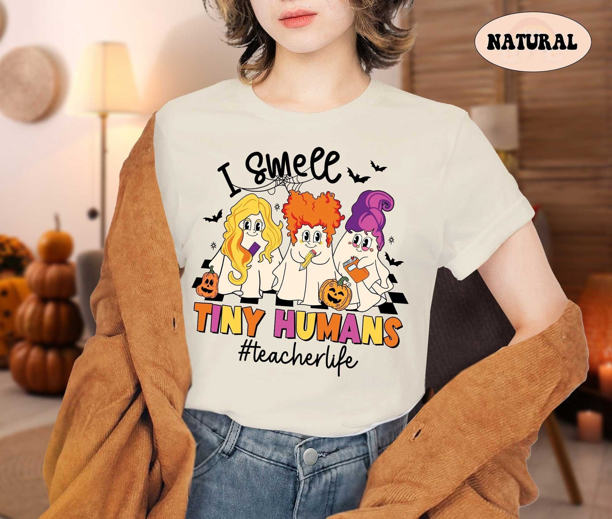 Teacher Halloween Shirt, I Smell Children Shirt, Spooky Teacher Shirt, Tiny Humans Shirt, Cute Ghost Teacher Shirt, Teacher Halloween Gift