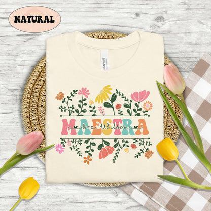 Teacher Shirt, Bilingual Teacher Shirt, Personalized Maestra Shirt, Maestra Bilingual, Flower Maestra Shirt, Spanish Teacher, Bilingual Gift