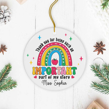 Personalized Teacher Ornament, Christmas Teacher Gift, Thank You Teacher Keepsake, Christmas Gifts For Teacher, Teacher Ornament Gift