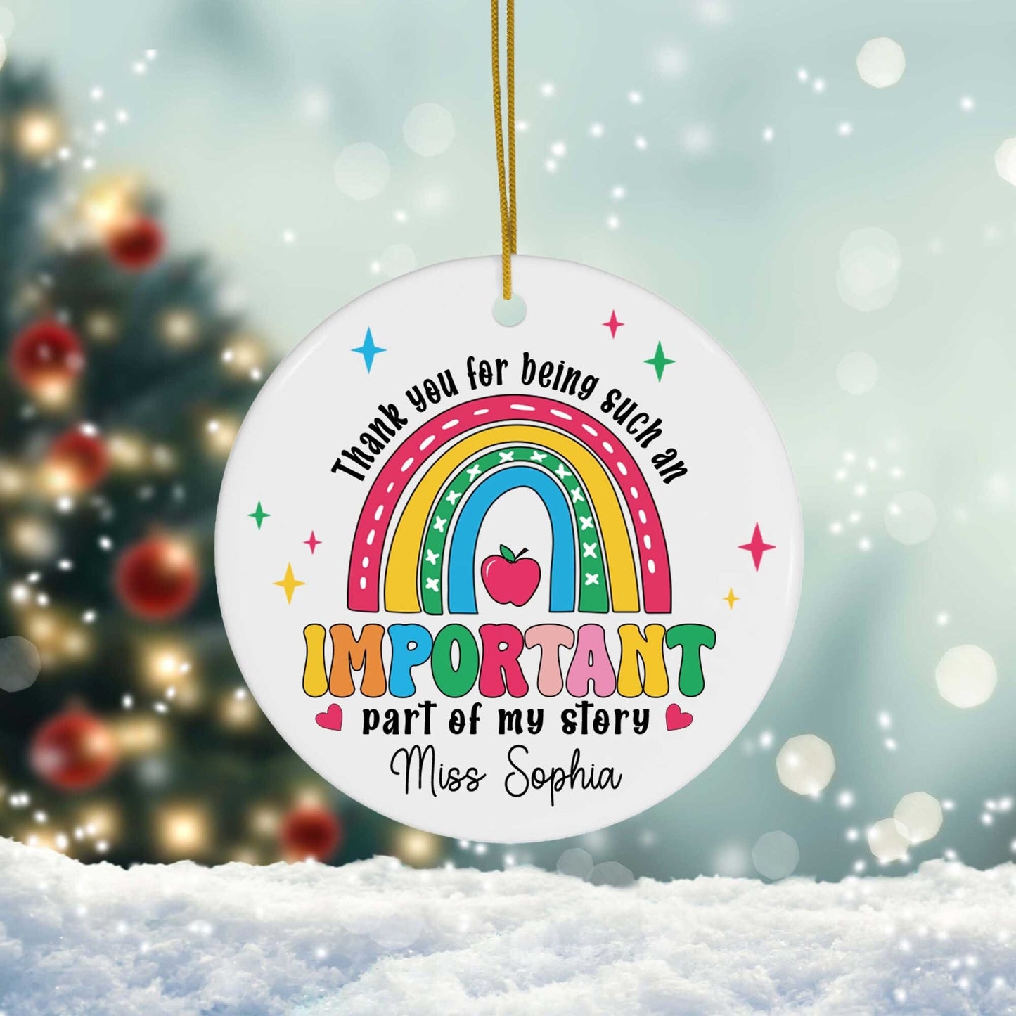 Personalized Teacher Ornament, Christmas Teacher Gift, Thank You Teacher Keepsake, Christmas Gifts For Teacher, Teacher Ornament Gift