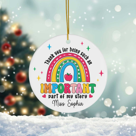 Personalized Teacher Ornament, Christmas Teacher Gift, Thank You Teacher Keepsake, Christmas Gifts For Teacher, Teacher Ornament Gift