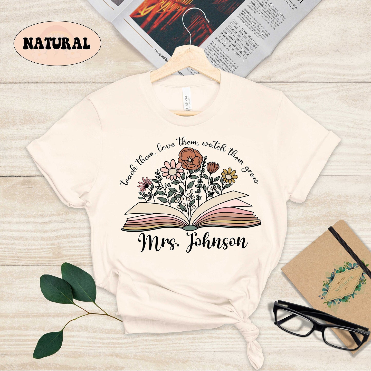Personalized Wildflower Teacher Shirt, Custom Graduation Gift