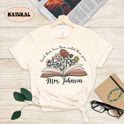 Personalized Wildflower Teacher Shirt, Custom Graduation Gift