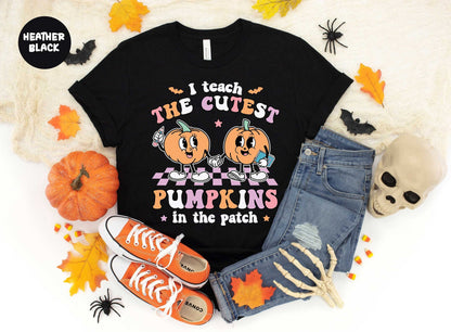 Teacher Halloween Shirt, I Teach The Cutest Pumpkins In The Patch, Spooky Teacher Shirt, Pumpkin Teacher Shirt, Teacher Halloween Gift