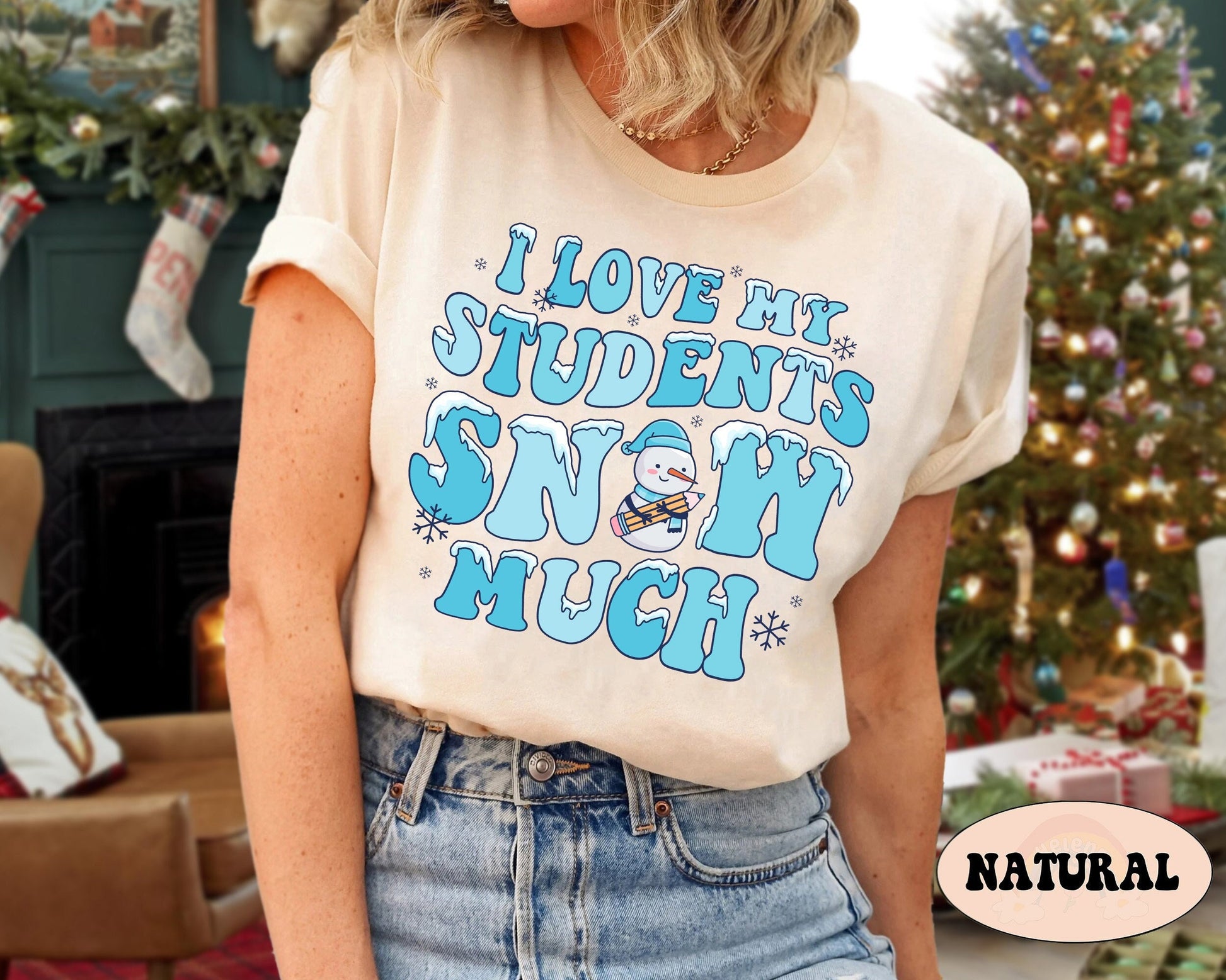 Teacher Christmas Shirt, I Love My Students Snow Much, Groovy Christmas Teacher Sweatshirt, Tis The Season Christmas, Teacher Christmas Gift