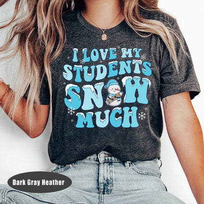 Teacher Christmas Shirt, I Love My Students Snow Much, Groovy Christmas Teacher Sweatshirt, Tis The Season Christmas, Teacher Christmas Gift
