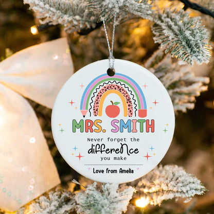 Custom Teacher Ornament, Christmas Teacher Gift, Thank You Teacher Ornament Gift, Personalized Christmas Gifts For Teacher, Teacher Keepsake