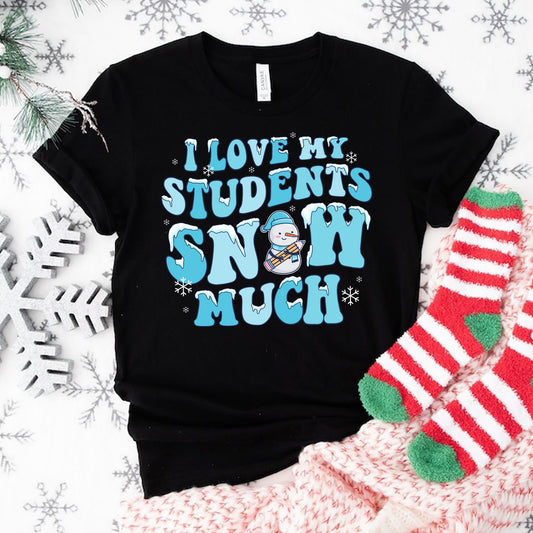 Teacher Christmas Shirt, I Love My Students Snow Much, Groovy Christmas Teacher Sweatshirt, Tis The Season Christmas, Teacher Christmas Gift