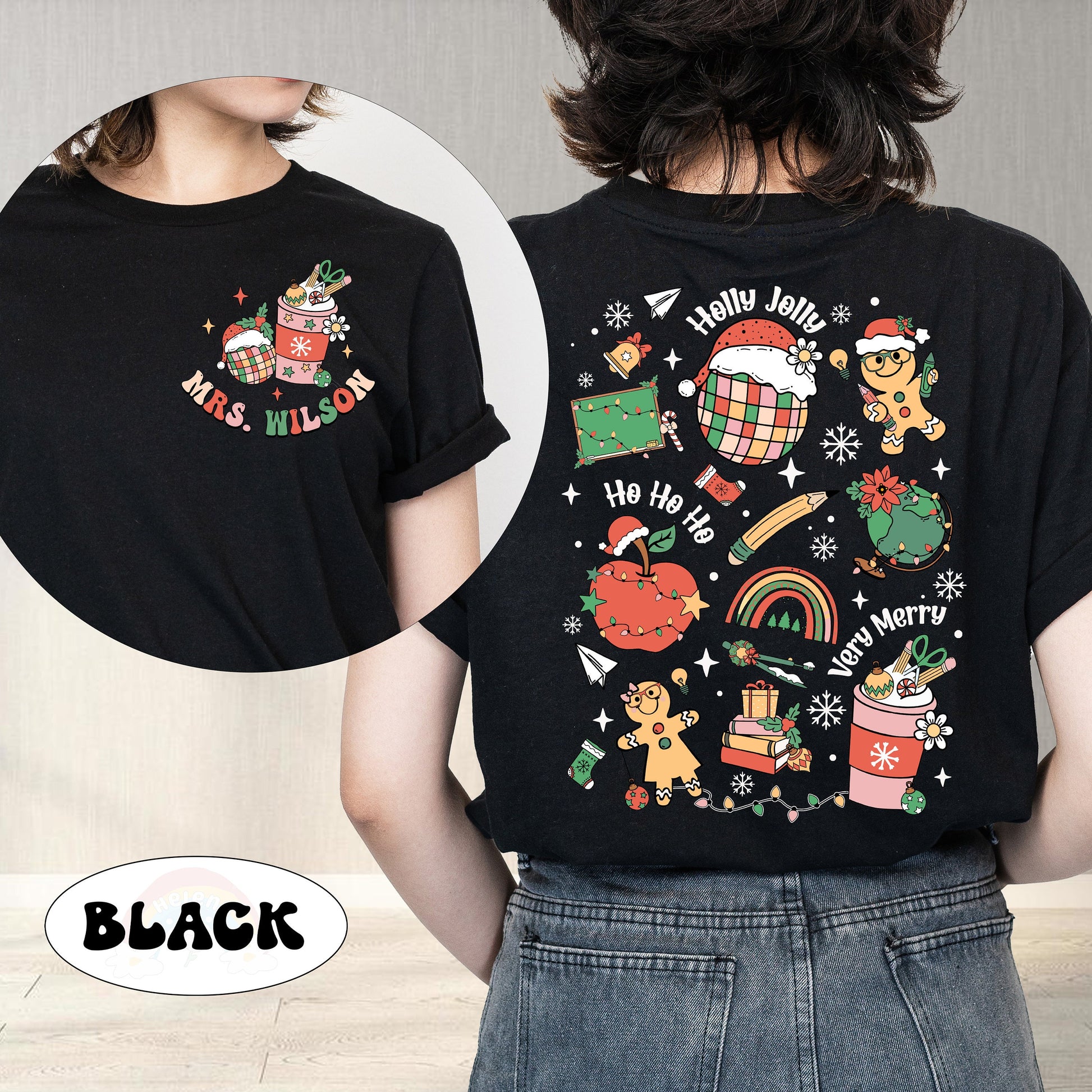 Personalized Christmas Teacher Shirt, Teacher Christmas Sweatshirt, Funny Shirt For Teacher, Retro Christmas Teacher, Christmas Teacher Gift