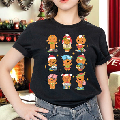 Christmas Teacher Reading Book Shirt, Gingerbread Man Teacher Christmas Sweatshirt, Cute Book Lovers Christmas Gift, Teacher Christmas Gift