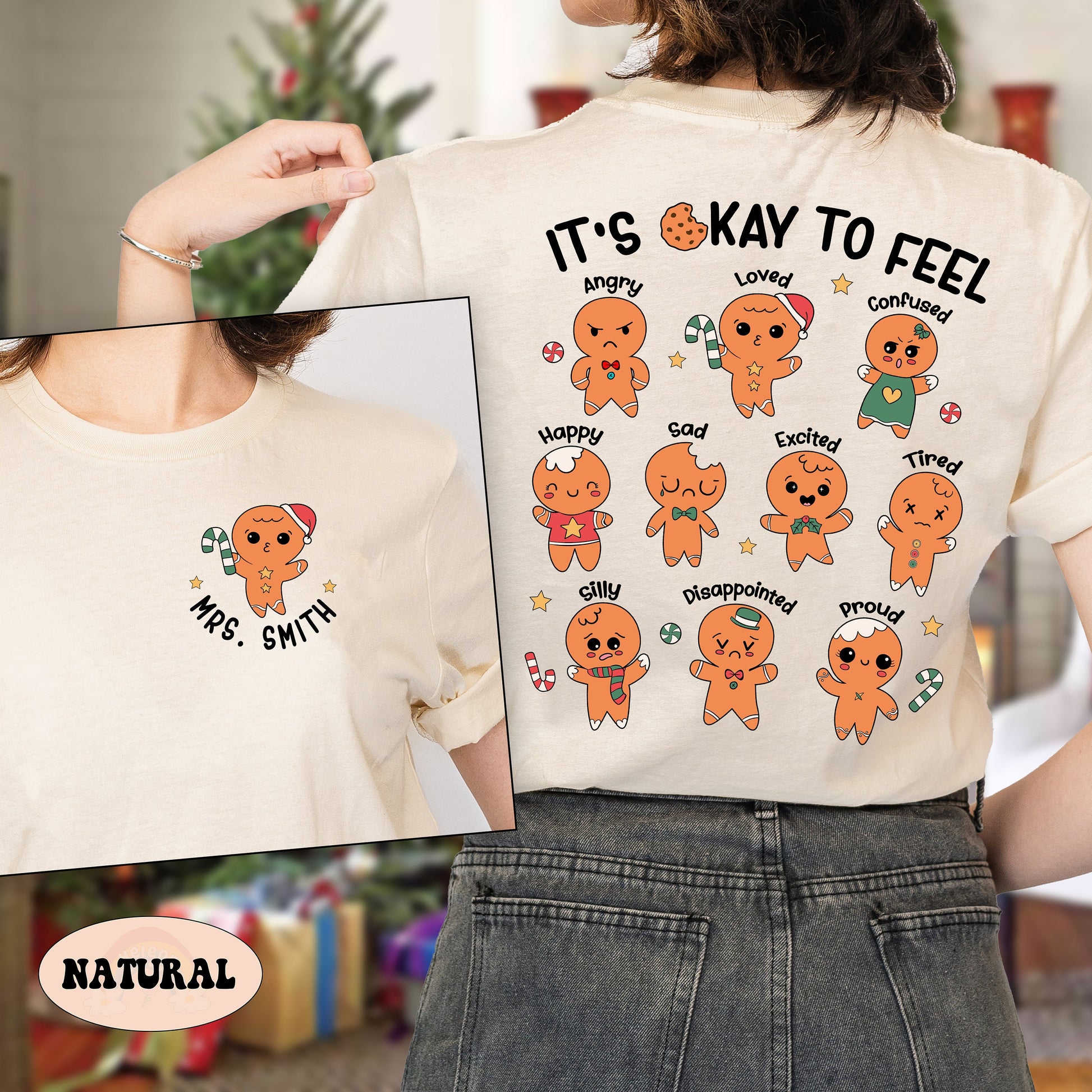 School Psychologist Christmas Shirt All Feelings Are Okay, School Psych Christmas Sweatshirt, Mental Health Shirt Christmas School Counselor