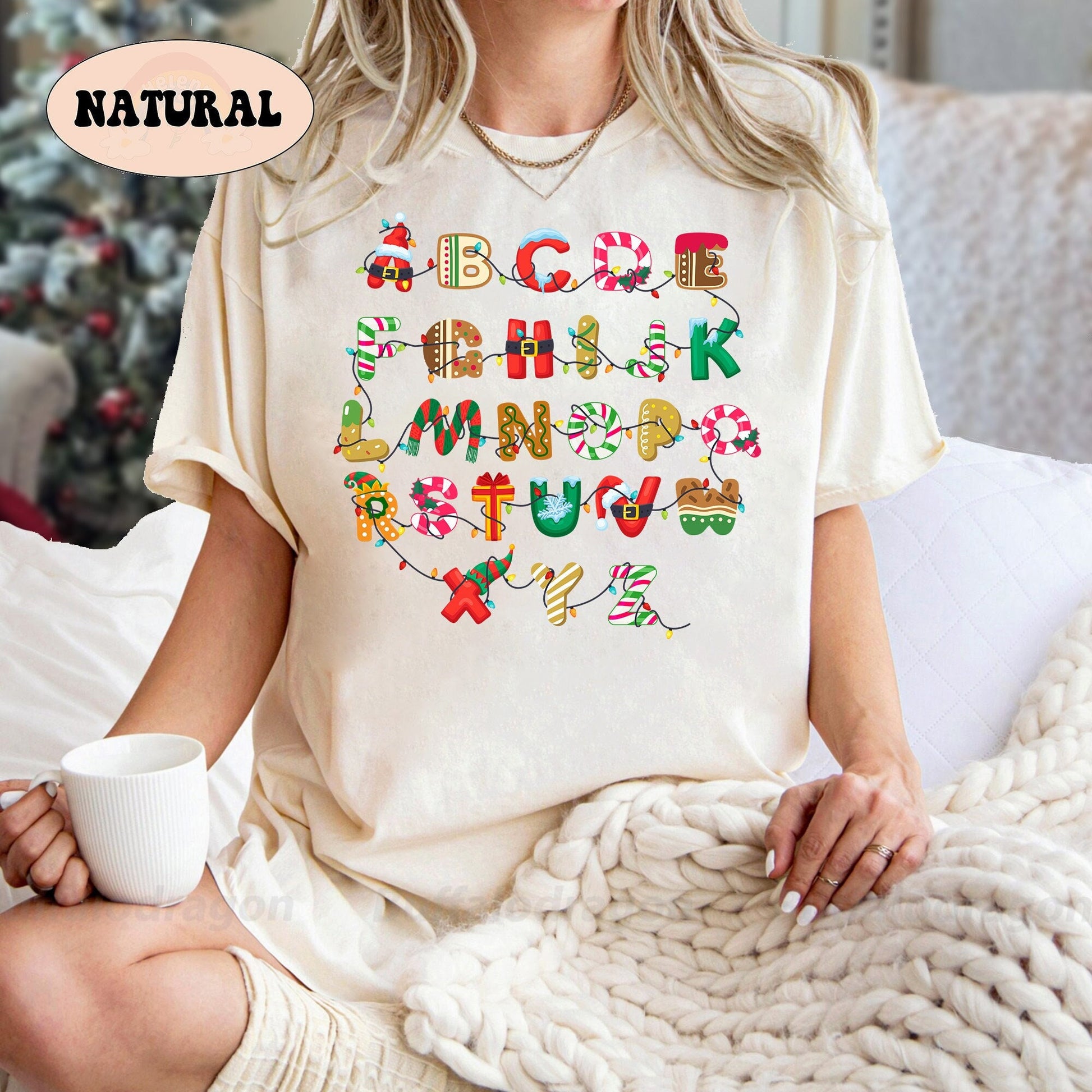 Teacher Christmas Shirt, Cute Christmas Alphabet Shirt, Kindergarten Teacher Alphabet, Christmas Teacher Sweatshirt, Teacher Christmas Gift