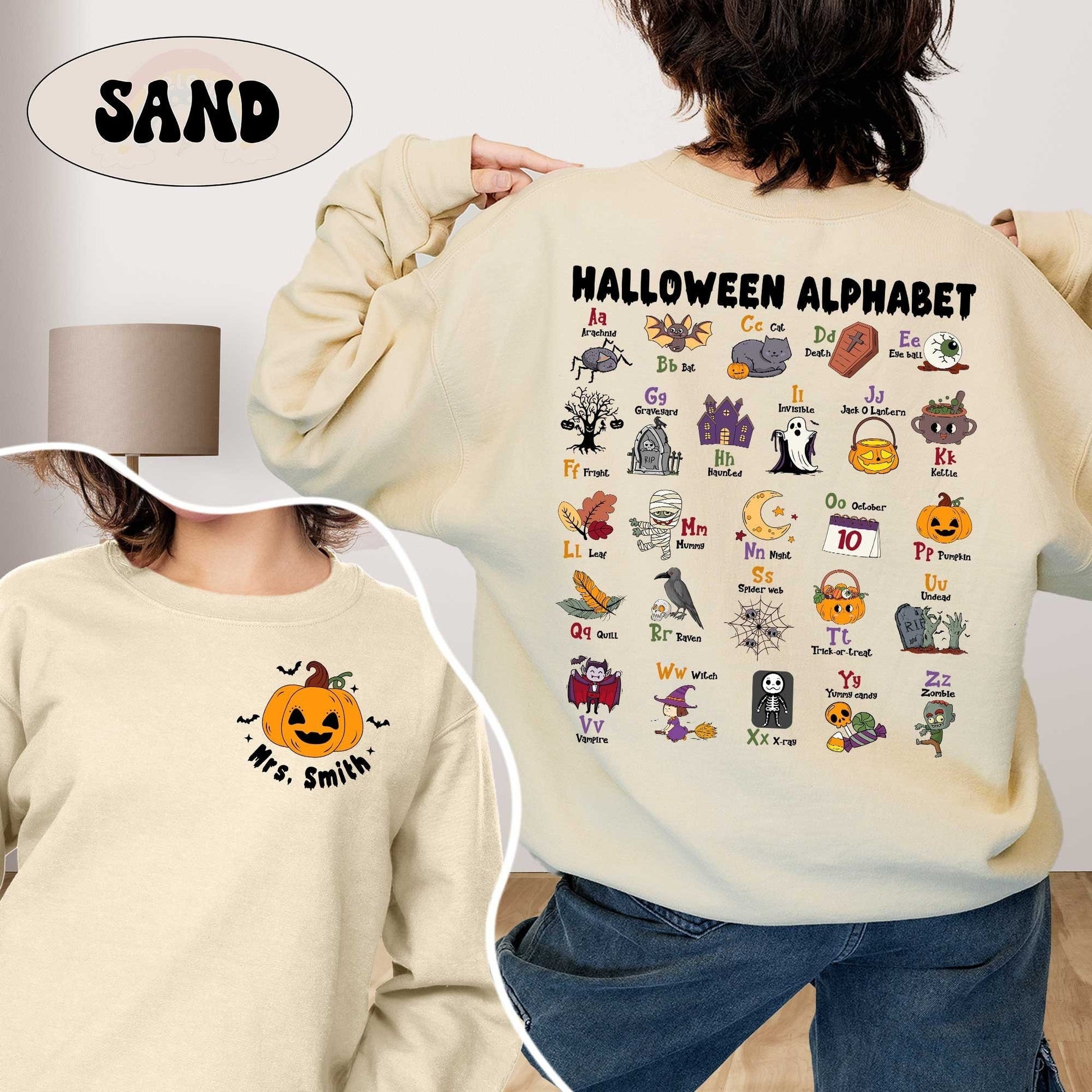 Teacher Shirt, Halloween Alphabet Shirt, Teacher Halloween Shirt, Spooky Teacher, Kindergarten Teacher Alphabet, Teacher Halloween Gift