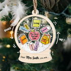 Teacher Christmas Shaker Ornament, Thank You Teacher Ornament Gifts, Personalized Teacher Christmas Gift, Teacher Appreciation Gift Keepsake