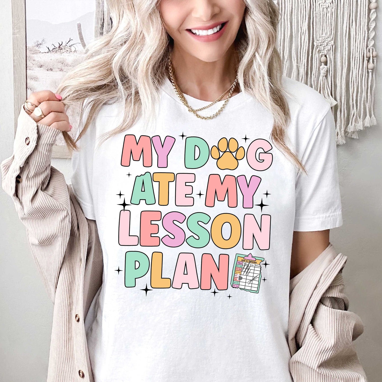 Teacher Shirt, My Dog Ate My Lesson Plan Shirt, Funny Teacher Shirt, Kindergarten Teacher, Teacher Life, Teacher Appreciation Dog Mom Gift