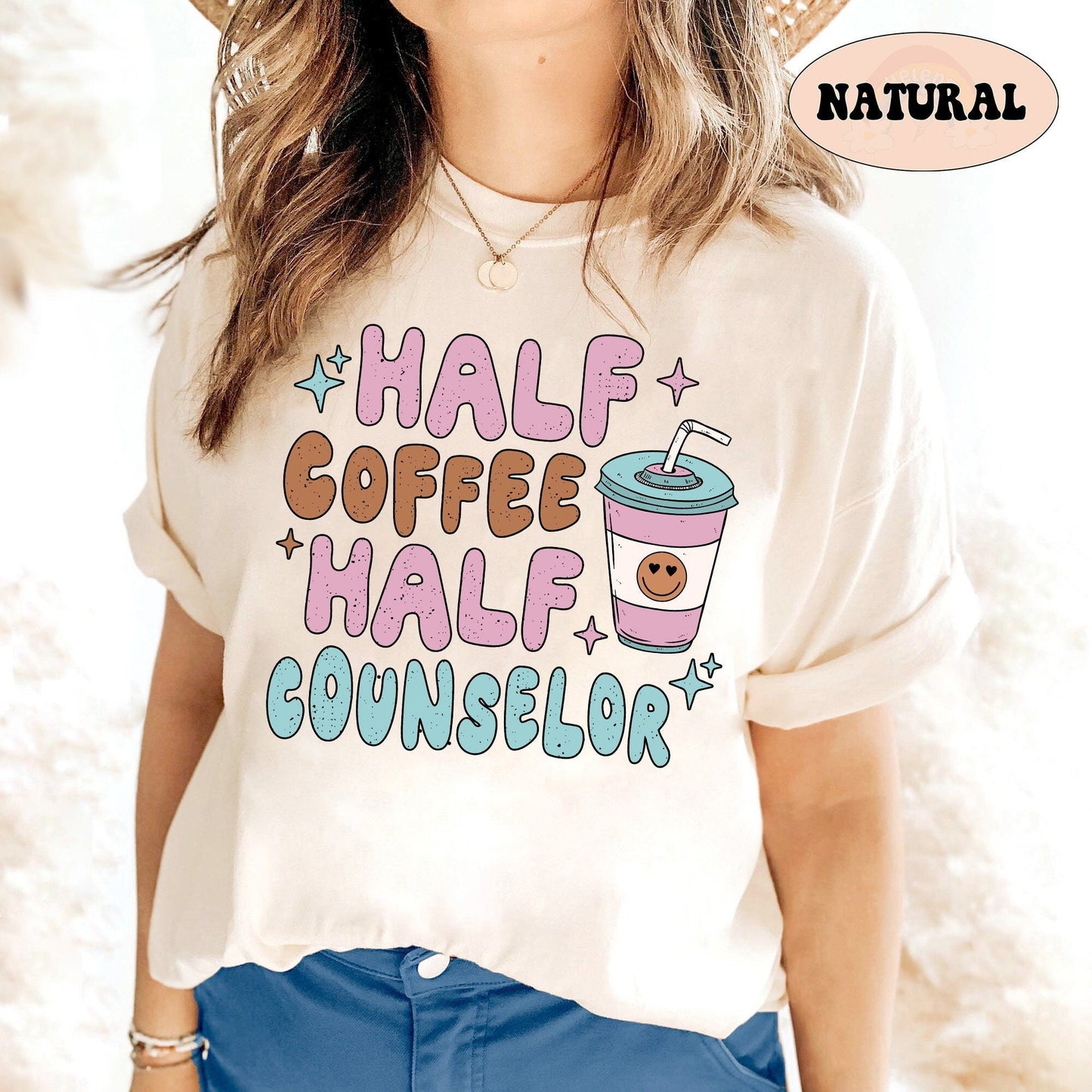 School Counselor Shirt, Half Coffee Half Counselor, Counselor Shirt, Coffee Counselor Shirt, Teacher Appreciation, Teacher Graduation Gift