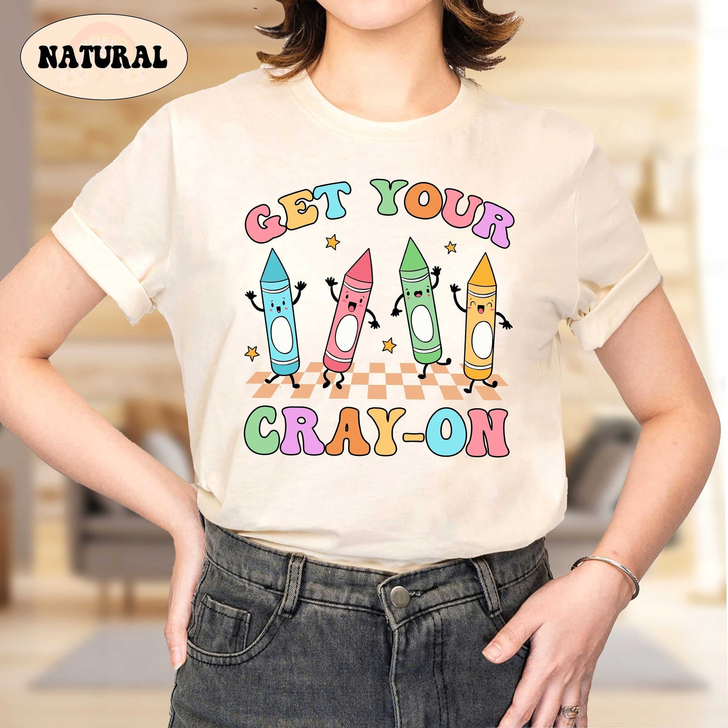 Teacher Shirt, Get Your Cray-on Shirt, Groovy Back To School Shirt, Kindergarten Teacher, Elementary Teacher, Teacher Appreciation Gift