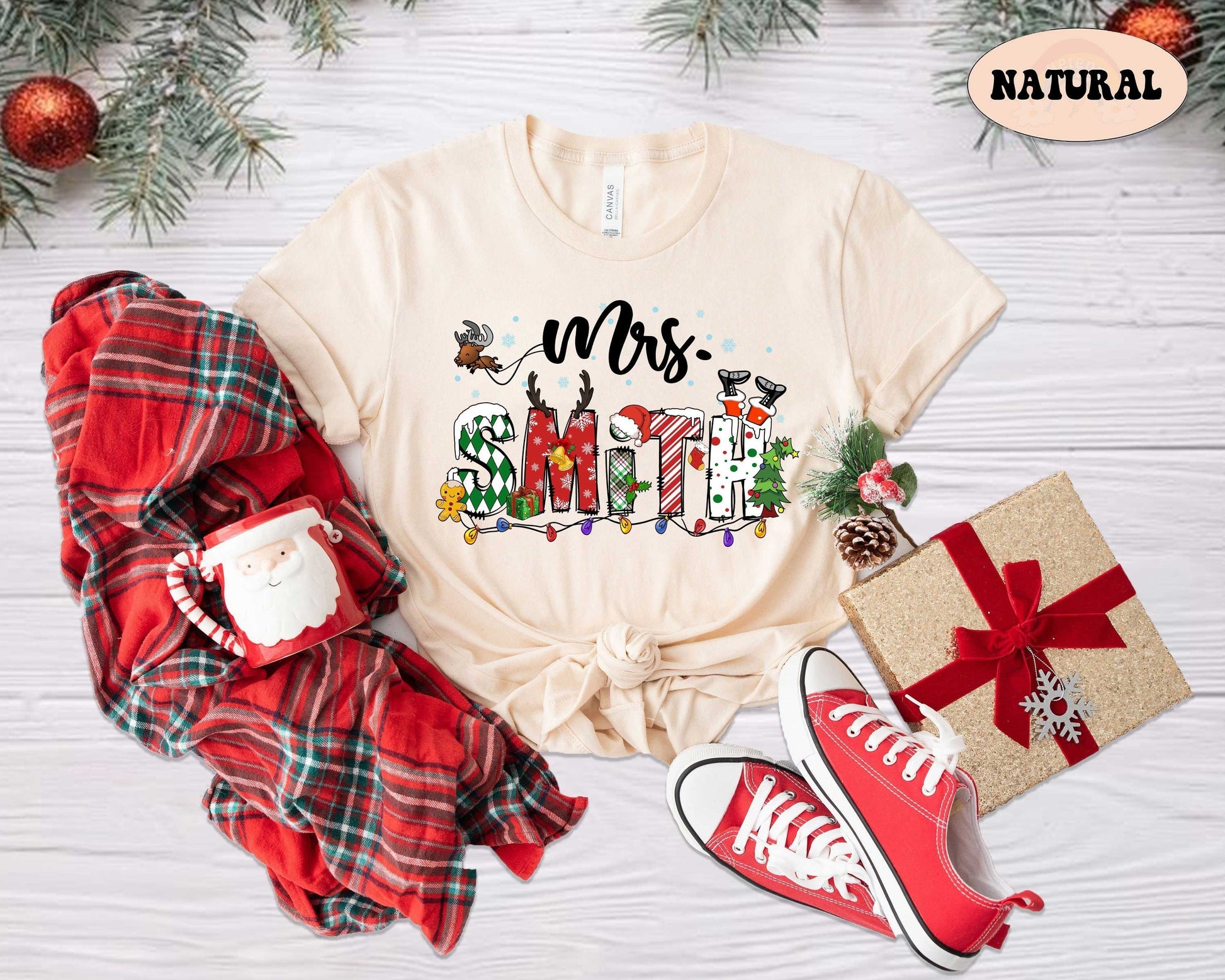 Personalized Teacher Christmas Shirt, Christmas Teacher Sweatshirt, Custom Teacher Gift, Merry Christmas Teacher, Teacher Christmas Gift