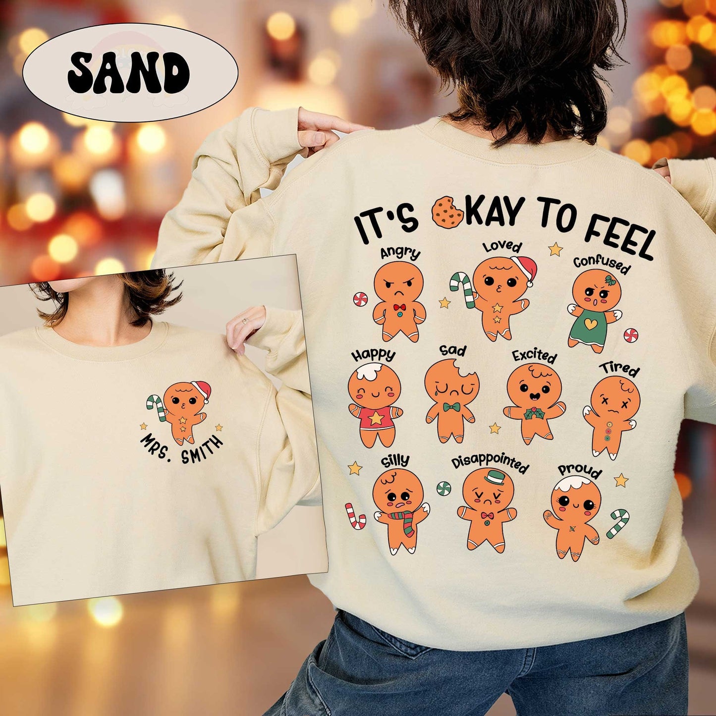 School Psychologist Christmas Shirt All Feelings Are Okay, School Psych Christmas Sweatshirt, Mental Health Shirt Christmas School Counselor