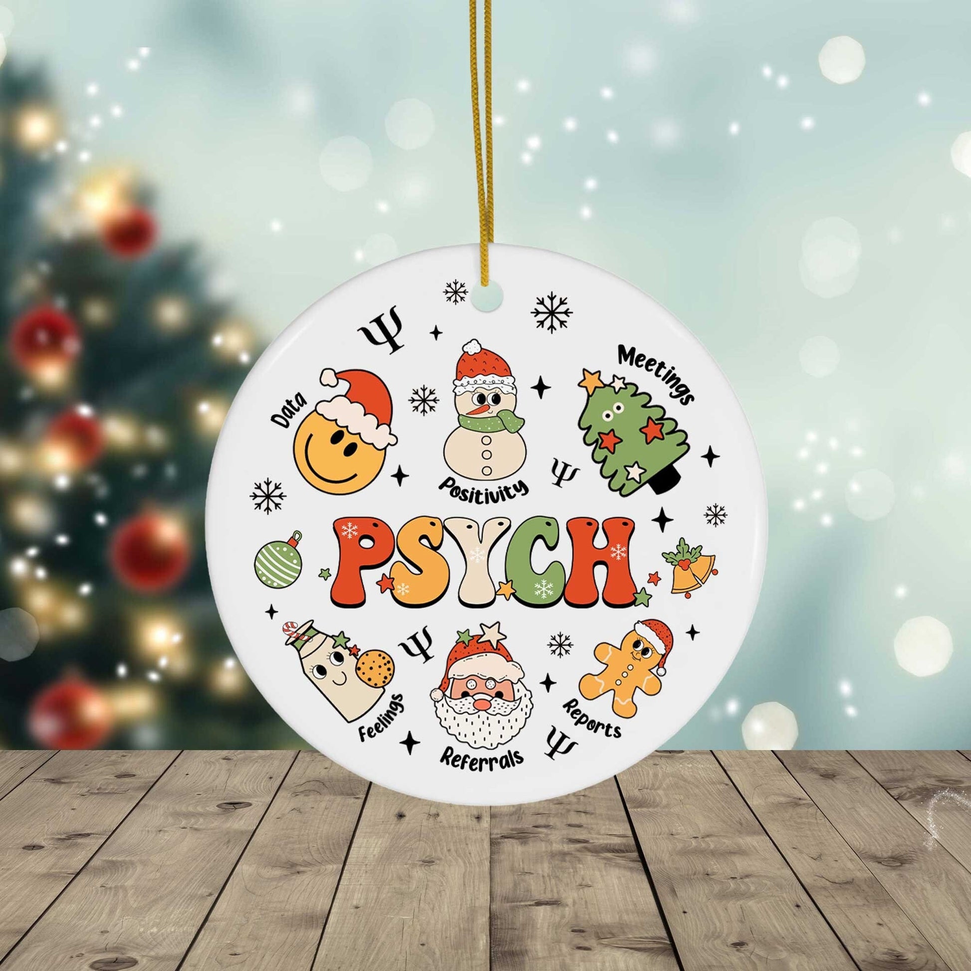 School Psychologist Ornament, School Psych Gift Ornament Keepsakes, Custom Christmas Gifts For School Psych, School Psych Christmas Gift