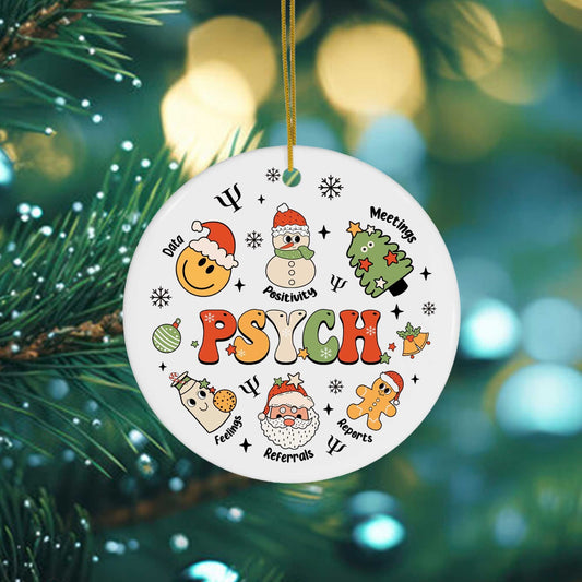 School Psychologist Ornament, School Psych Gift Ornament Keepsakes, Custom Christmas Gifts For School Psych, School Psych Christmas Gift