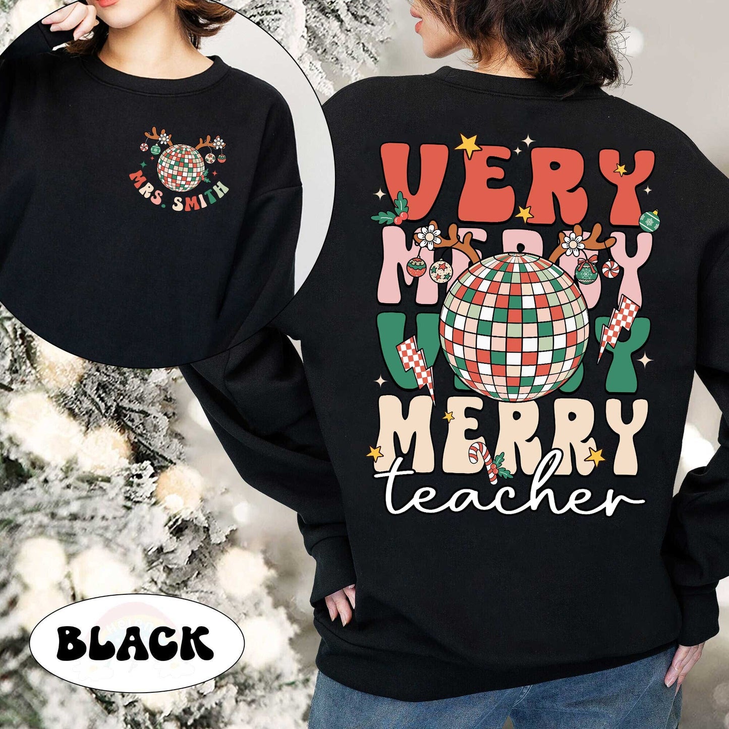 Teacher Christmas Shirt, Retro Very Merry Teacher Sweatshirt, Tis The Season, Christmas Teacher Shirt, Kindergarten Teacher Christmas Gift